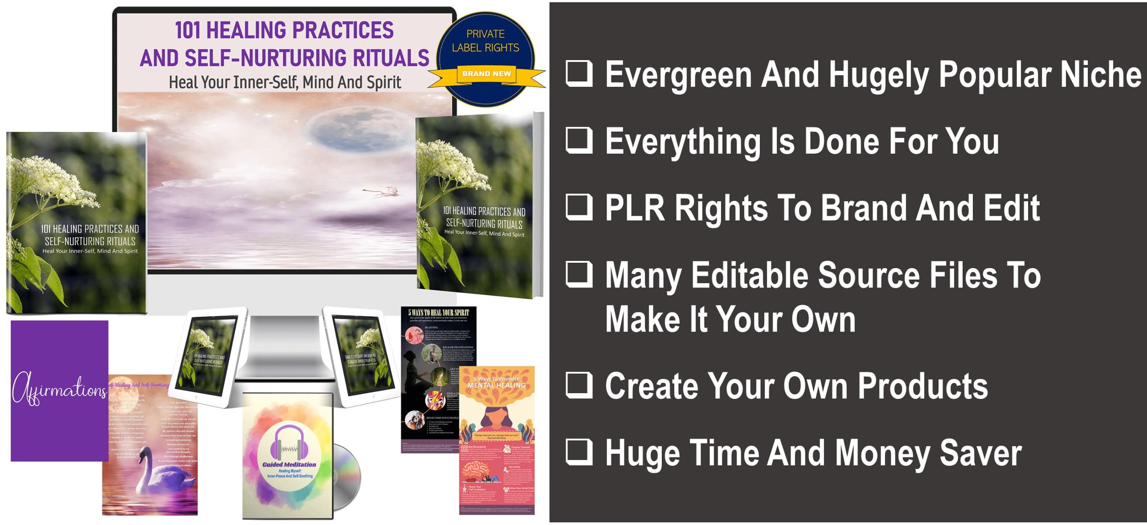 Quality Giant PLR] 101 Healing Practices/Rituals: Heal Inner-Self, Mind & Spirit 