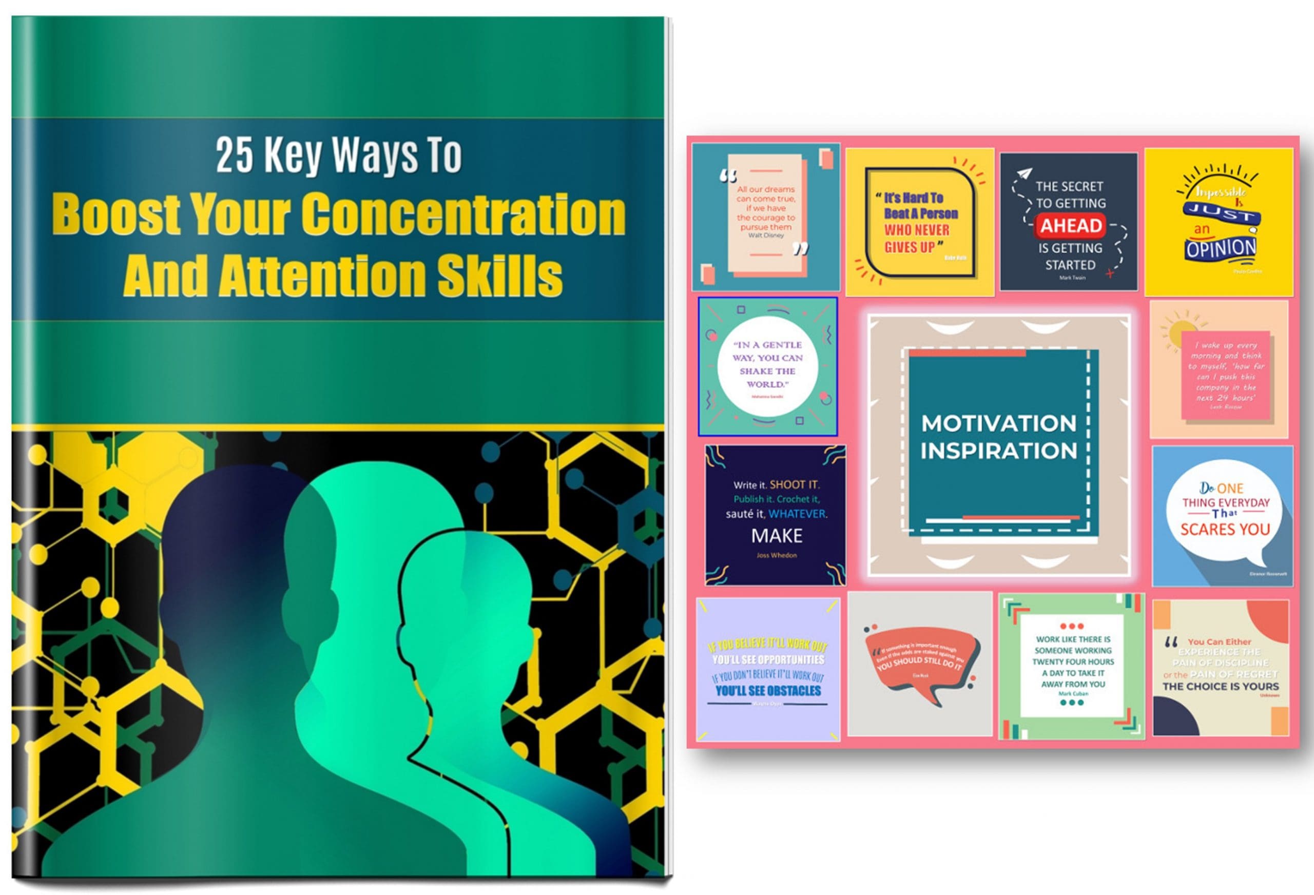 25 Key Ways To Boost Your Concentration And Attention Skills, Quotes, Viral Images, Collage and 10 Articles PLR