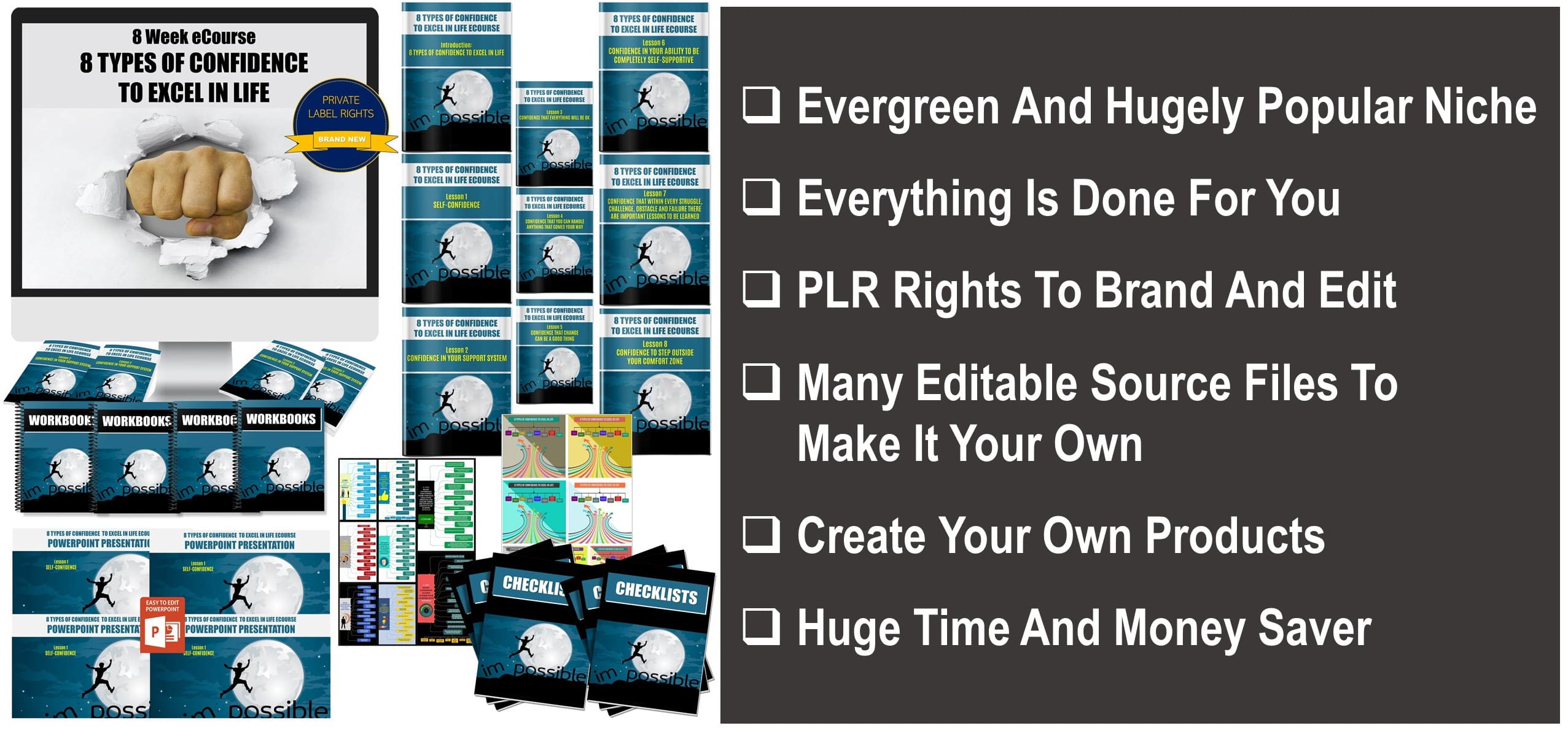 8 Week Ecourse – 8 Types Of Confidence To Excel In Life PLR