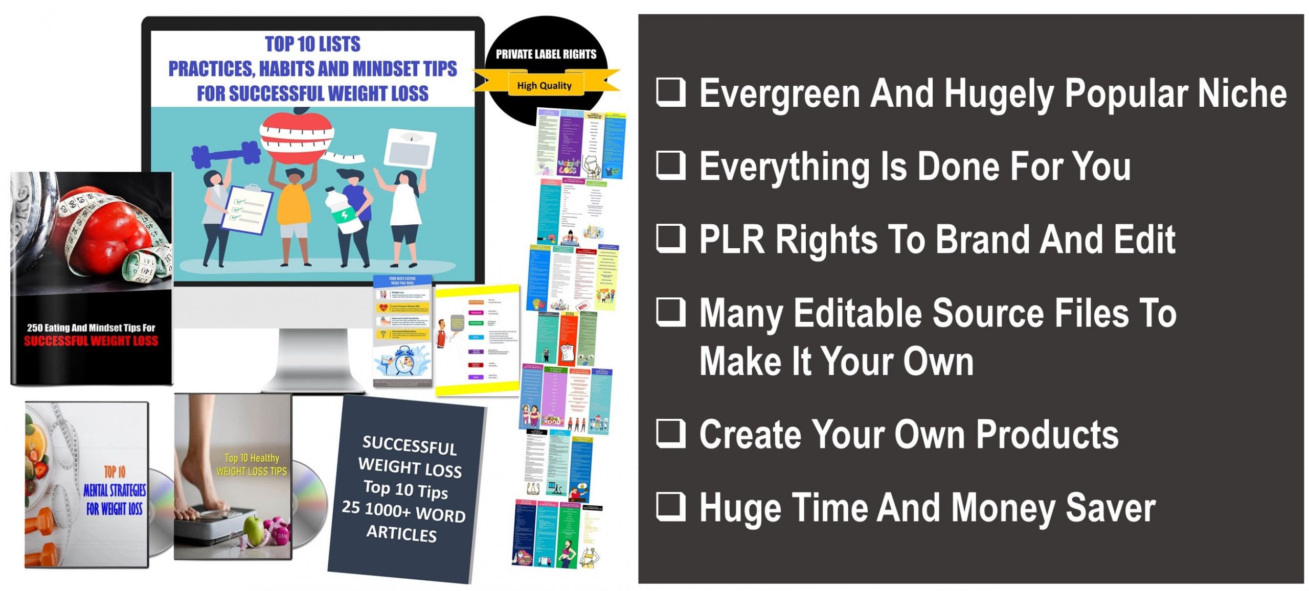 Top 10 Lists - Practices, Habits And Mindset Tips For Successful Weight Loss PLR