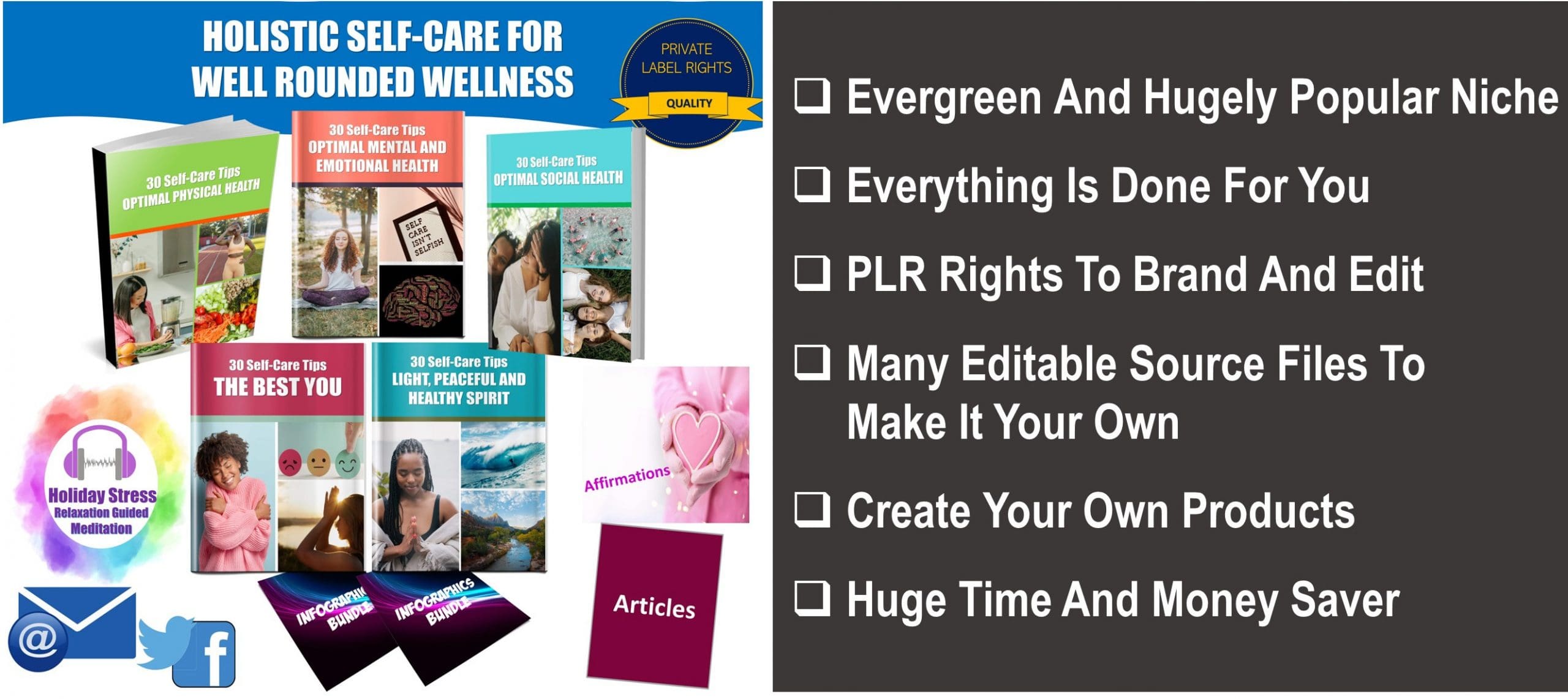 Holistic Self-Care For Mind, Body And Spirit Giant PLR