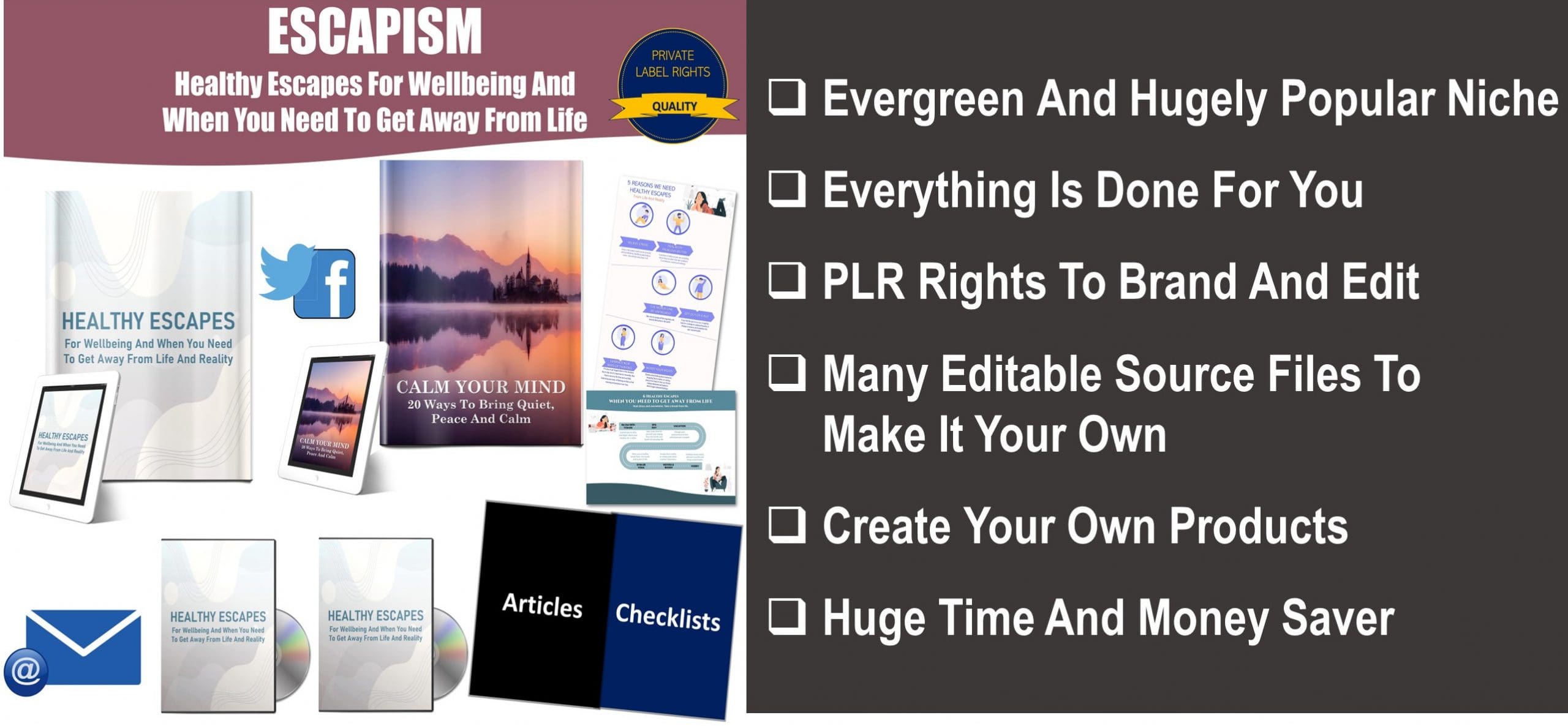 Escapism: Healthy Escapes For Wellbeing And When You Need To Get Away From Life PLR