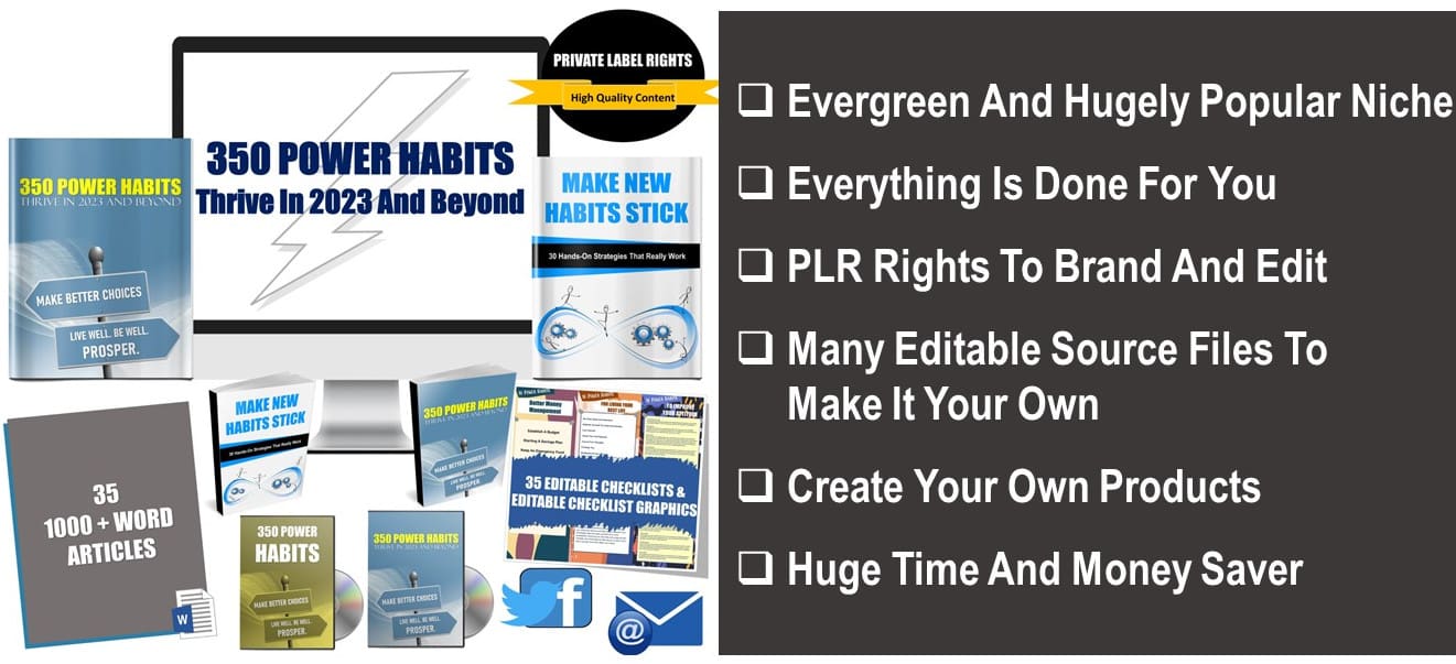 350 Power Habits - Thrive In 2023 And Beyond Giant PLR