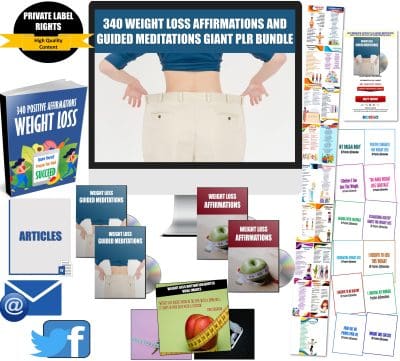 Weight Loss Success - 340 Positive Affirmations And Guided Meditations Giant PLR