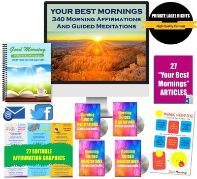 Your Best Mornings: 340 Morning Affirmations + Guided Meditations PLR