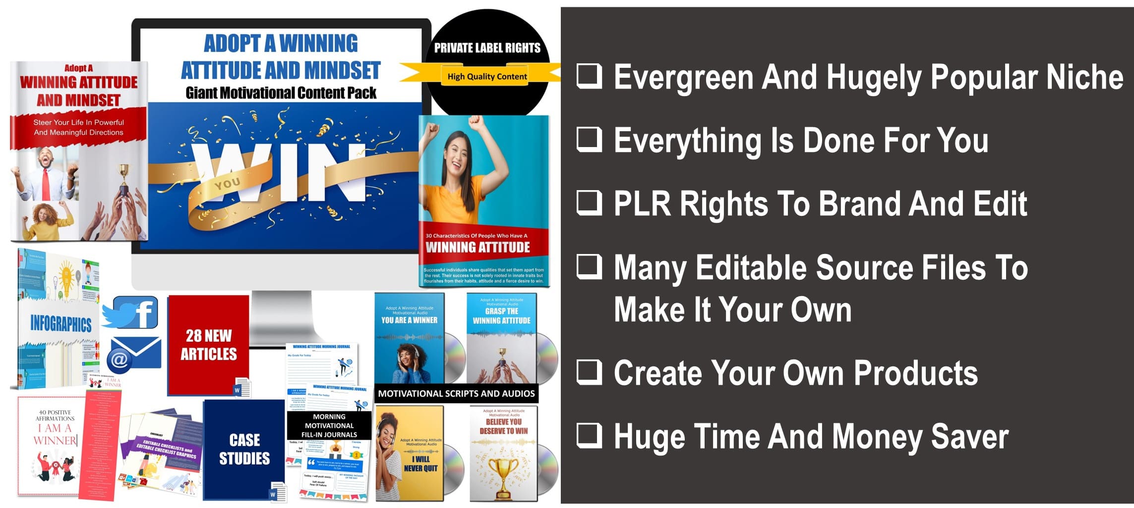 Adopt A Winning Attitude And Mindset Giant Motivational PLR