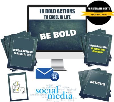 10 Bold Actions To Excel In Life – Action Step Checklists and Articles PLR