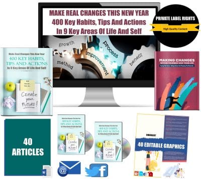 Make Real Changes This New Year - 400 Key Habits, Tips And Actions In 9 Key Areas Of Life And Self Giant PLR