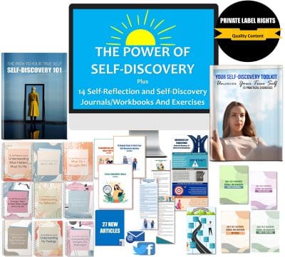 The Power Of Self-Discovery + 14 Self-Reflection Journals/ Workbooks And Exercises PLR