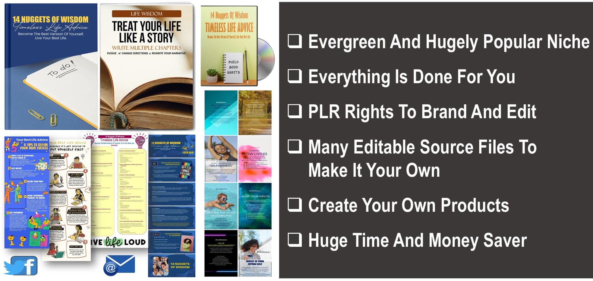 14 NUGGETS OF WISDOM – Timeless Life Advice To Be Become The Best Version Of Yourself And Live Your Best Life. PLR