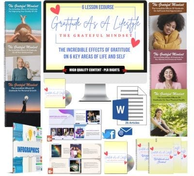 7 Lesson eCourse - The Grateful Mindset: Gratitude As A Lifestyle PLR