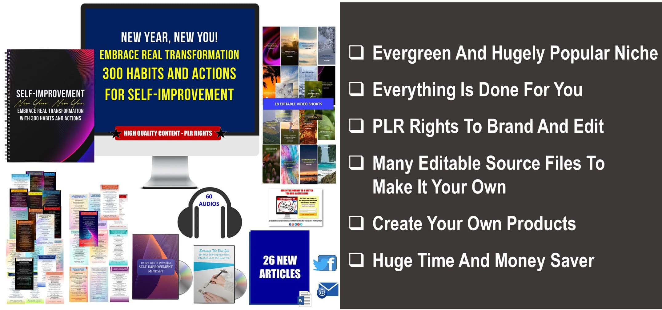 New Year, New You: Embrace Real Transformation With 300 Habits And Actions For Self-Improvement PLR