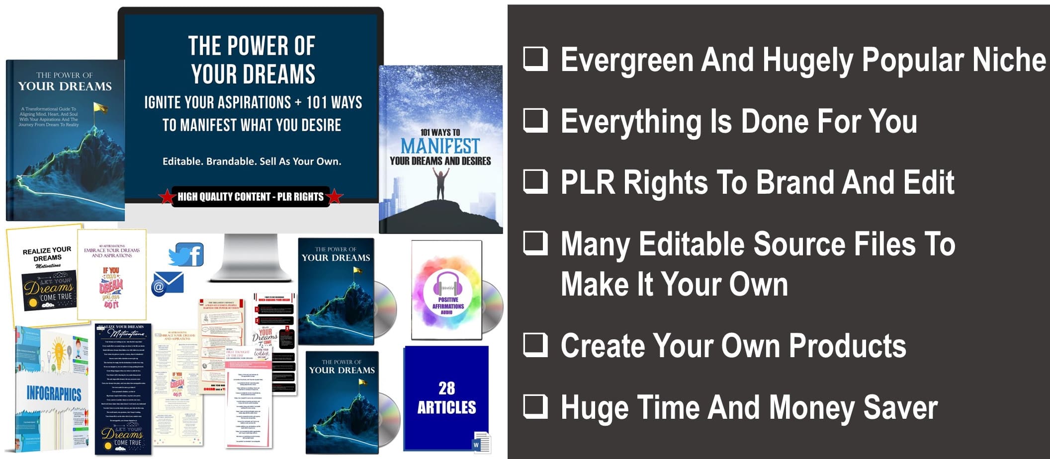 THE POWER OF YOUR DREAMS - IGNITE YOUR ASPIRATIONS + 101 WAYS TO MANIFEST WHAT YOU DESIRE PLR