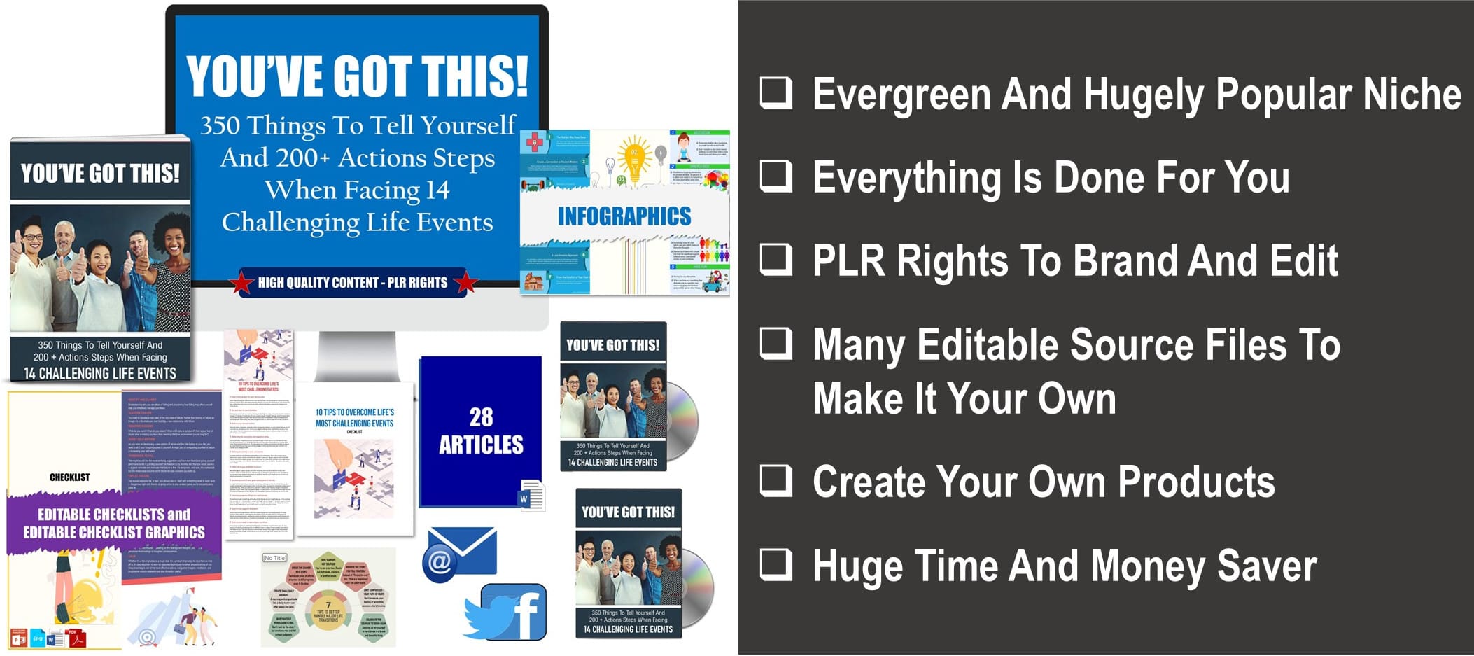 You’ve Got This! 350 Things To Tell Yourself And 200 + Action Steps When Facing 14 Challenging Life Events PLR