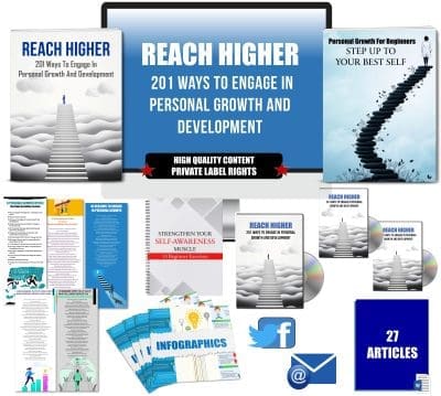 Reach Higher - 201 Ways To Engage In Personal Growth And Development PLR