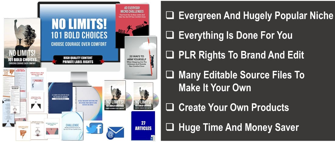 No Limits! 101 Bold Choices - Choose Courage Over Comfort PLR